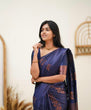 Load image into Gallery viewer, Gleaming Navy Blue Soft Silk Saree With Sophisticated Blouse Piece KP