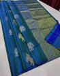Load image into Gallery viewer, Chatoyant Firozi Soft Silk Saree With Sizzling Blouse Piece KP