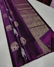 Load image into Gallery viewer, Demure Purple Soft Silk Saree With Charming Blouse Piece KP