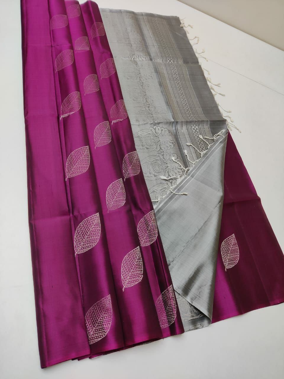Petrichor Magenta Soft Silk Saree With Excellent Blouse Piece KP Main image