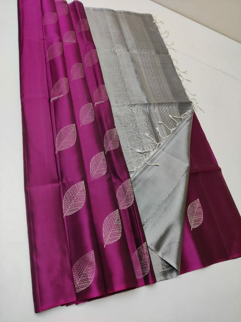 Petrichor Magenta Soft Silk Saree With Excellent Blouse Piece KP