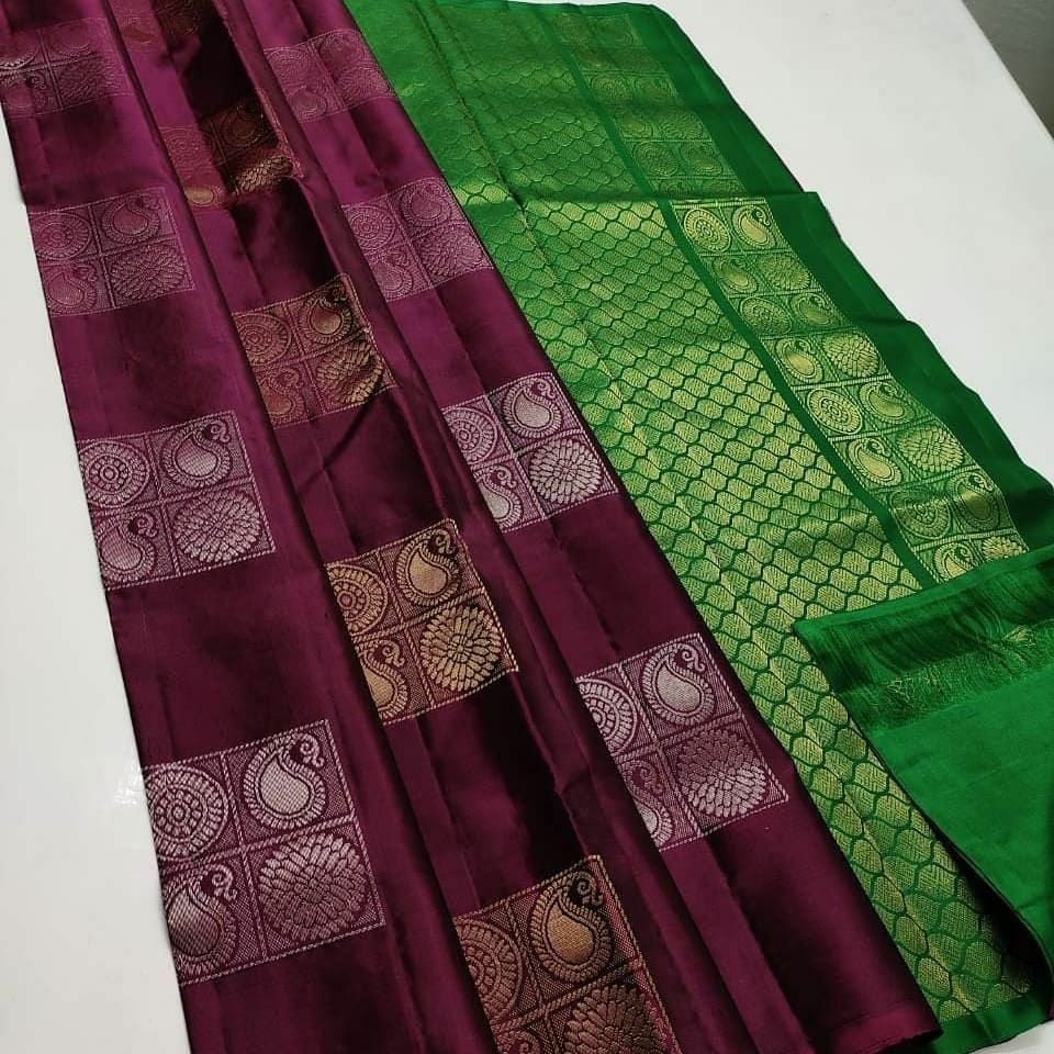Felicitous Maroon Soft Silk Saree With Ideal Blouse Piece KP Main image