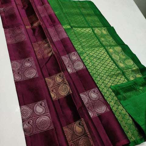Felicitous Maroon Soft Silk Saree With Ideal Blouse Piece KP Main image