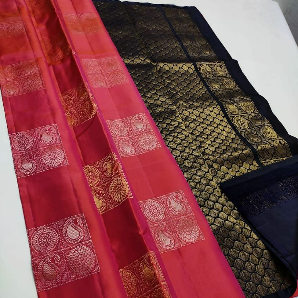 Tremendous Pink Soft Silk Saree With Groovy Blouse Piece KP Main image