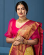 Load image into Gallery viewer, Denouement Yellow Soft Silk Saree With Glittering Blouse Piece KP