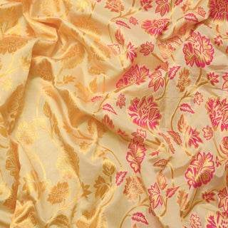 Moiety Beige Soft Banarasi Silk Saree With Improbable Blouse Piece KPR