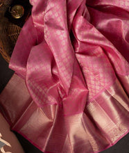 Load image into Gallery viewer, Snappy Pink Soft Silk Saree With Unique Pink Blouse Piece KPR