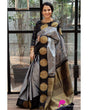 Load image into Gallery viewer, Stunning Grey Soft Banarasi Silk Saree With Intricate Blouse Piece KPR