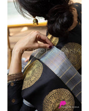 Load image into Gallery viewer, Stunning Grey Soft Banarasi Silk Saree With Intricate Blouse Piece KPR