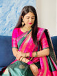 Load image into Gallery viewer, Dazzling Green Soft Banarasi Silk Saree With Ethnic Blouse Piece KPR