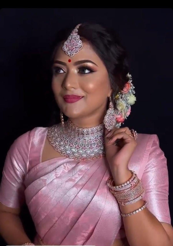 Flameboyant Pink Soft Silk Saree With Beautiful Blouse Piece KPR