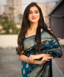 Load image into Gallery viewer, Snazzy Blue Soft Banarasi Silk Saree With Nemesis Blouse Piece KPR