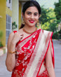 Load image into Gallery viewer, Divine Red Soft Banarasi Silk Saree With Seraglio Blouse Piece KPR