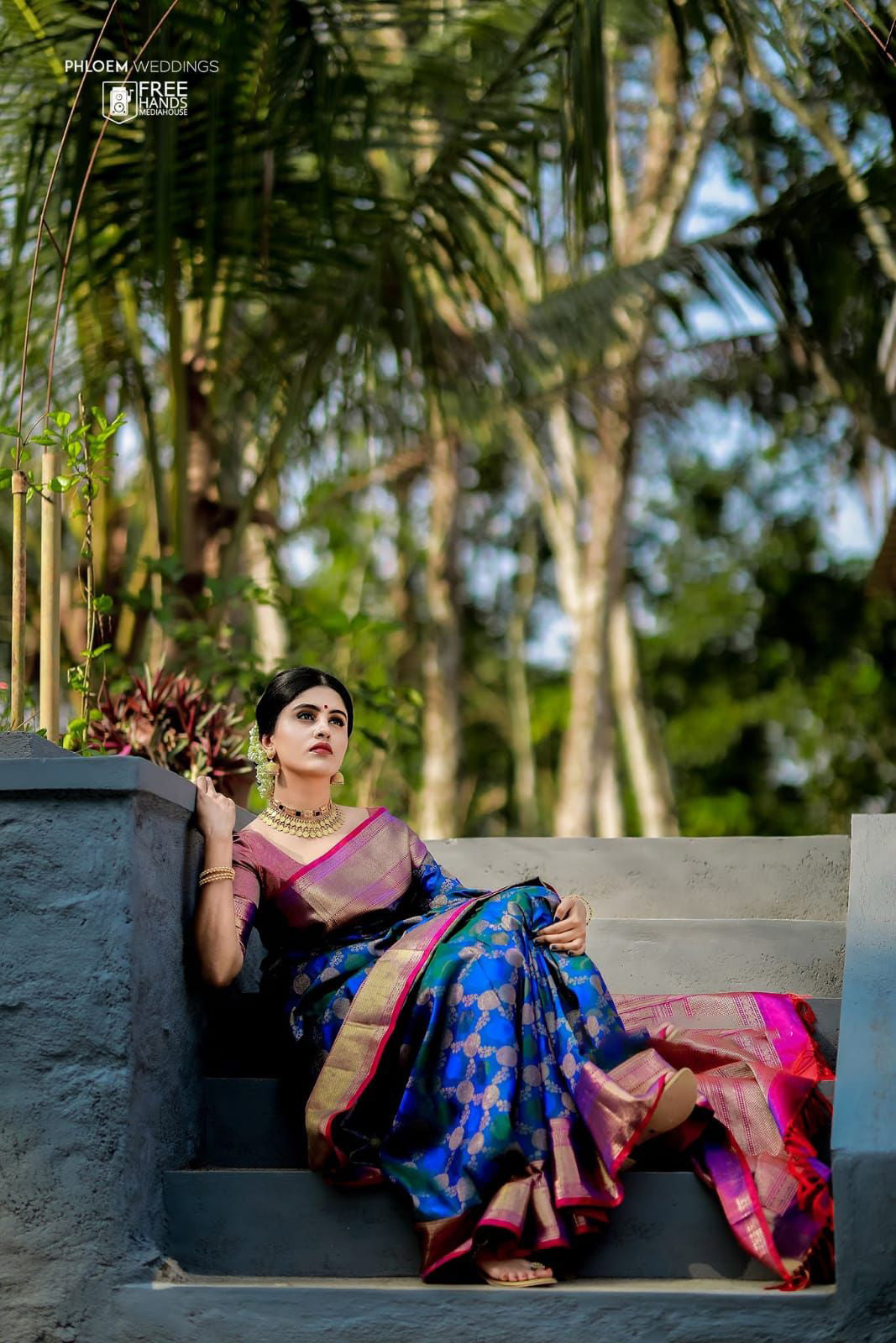 Elegant Blue Soft Banarasi Silk Saree With Pleasant Blouse Piece Shriji