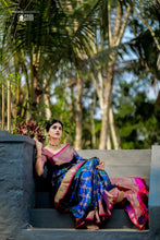 Load image into Gallery viewer, Elegant Blue Soft Banarasi Silk Saree With Pleasant Blouse Piece Shriji