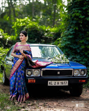 Load image into Gallery viewer, Elegant Blue Soft Banarasi Silk Saree With Pleasant Blouse Piece Shriji