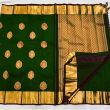 Load image into Gallery viewer, Ideal Dark Green Soft Banarasi Silk Saree With Lissome Blouse Piece KPR
