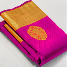 Load image into Gallery viewer, Stunning Dark Pink Soft Banarasi Silk Saree With Lissome Blouse Piece KPR