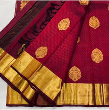 Load image into Gallery viewer, Blooming Maroon Soft Banarasi Silk Saree With Lissome Blouse Piece KPR