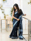 Arresting Black Soft Silk Saree With Artistic Blouse Piece KPR