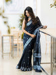 Load image into Gallery viewer, Arresting Black Soft Silk Saree With Artistic Blouse Piece KPR
