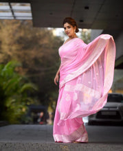 Load image into Gallery viewer, Blissful Pink Soft Silk Saree With Chatoyant Blouse Piece KPR