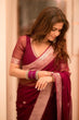 Load image into Gallery viewer, Arresting Wine Soft Silk Saree With Tempting Blouse Piece KPR