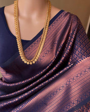 Load image into Gallery viewer, Appealing Navy Blue Soft Silk Saree With Demure Blouse Piece KPR