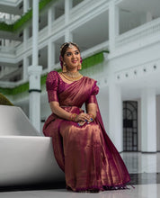 Load image into Gallery viewer, Fairytale Purple Soft Silk Saree with Energetic Blouse Piece KPR