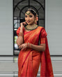 Load image into Gallery viewer, Traditional Red Soft Silk Saree with Energetic Blouse Piece KPR