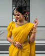 Load image into Gallery viewer, Bewitching Yellow Soft Silk Saree with Energetic Blouse Piece KPR
