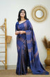 Load image into Gallery viewer, Desuetude Navy Blue Soft Silk Saree With Staggering Blouse Piece KPR