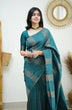 Load image into Gallery viewer, Palimpsest Rama Soft Silk Saree With Chatoyant Blouse Piece KPR