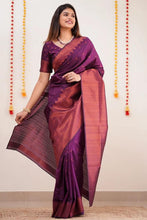 Load image into Gallery viewer, Imaginative Purple Soft Silk Saree With Comely Blouse Piece KPR