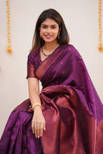 Load image into Gallery viewer, Imaginative Purple Soft Silk Saree With Comely Blouse Piece KPR