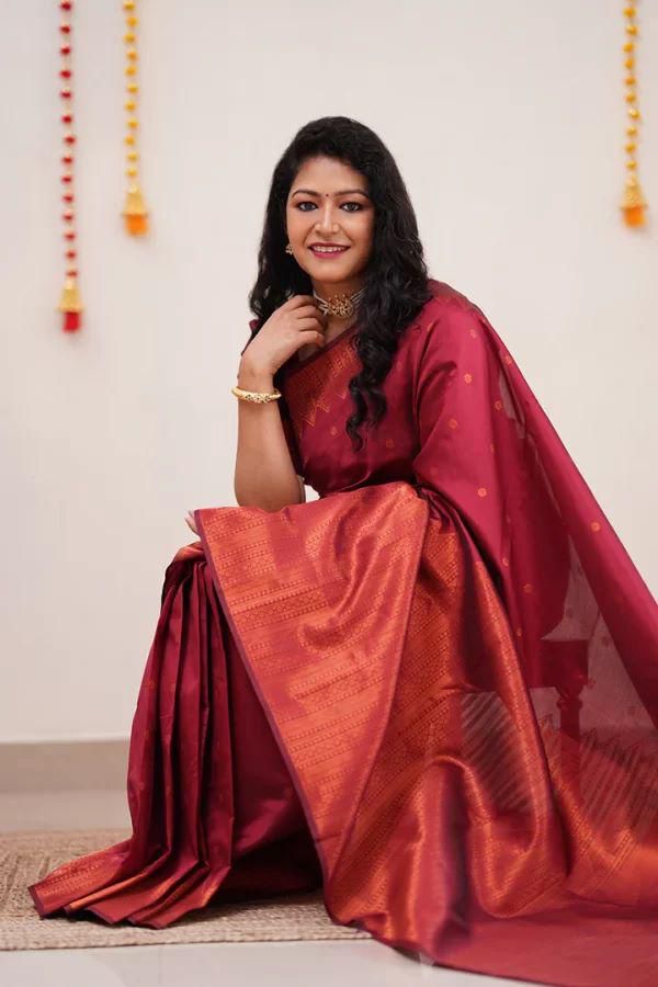 Proficient Red Soft Silk Saree With Engaging Blouse Piece KPR