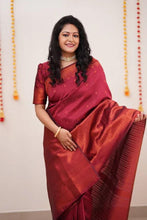 Load image into Gallery viewer, Proficient Red Soft Silk Saree With Engaging Blouse Piece KPR