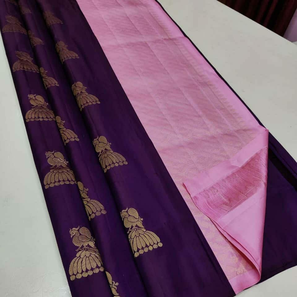 Dalliance Purple Soft Silk Saree With Sizzling Blouse Piece KPR