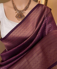 Load image into Gallery viewer, Eye-catching Purple Soft Silk Saree With Charming Blouse Piece KP