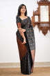 Load image into Gallery viewer, Capricious Black Soft Silk Saree With Skinny Blouse Piece KPR