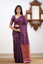 Load image into Gallery viewer, Gratifying Purple Soft Silk Saree With Outstanding Blouse Piece KPR