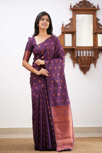 Load image into Gallery viewer, Gratifying Purple Soft Silk Saree With Outstanding Blouse Piece KPR