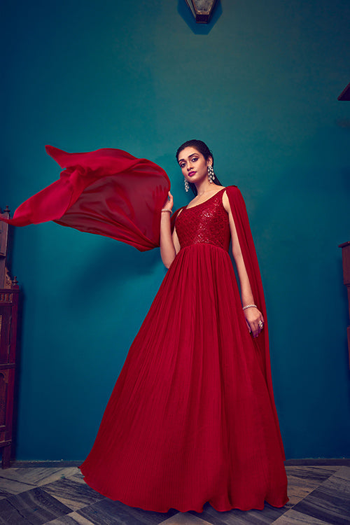 Latest Exclusive Designer Dark Color Long Anarkali Ethnic Gown Collection ClothsVilla.com
