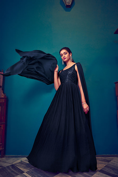 Latest Exclusive Designer Dark Color Long Anarkali Ethnic Gown Collection ClothsVilla.com