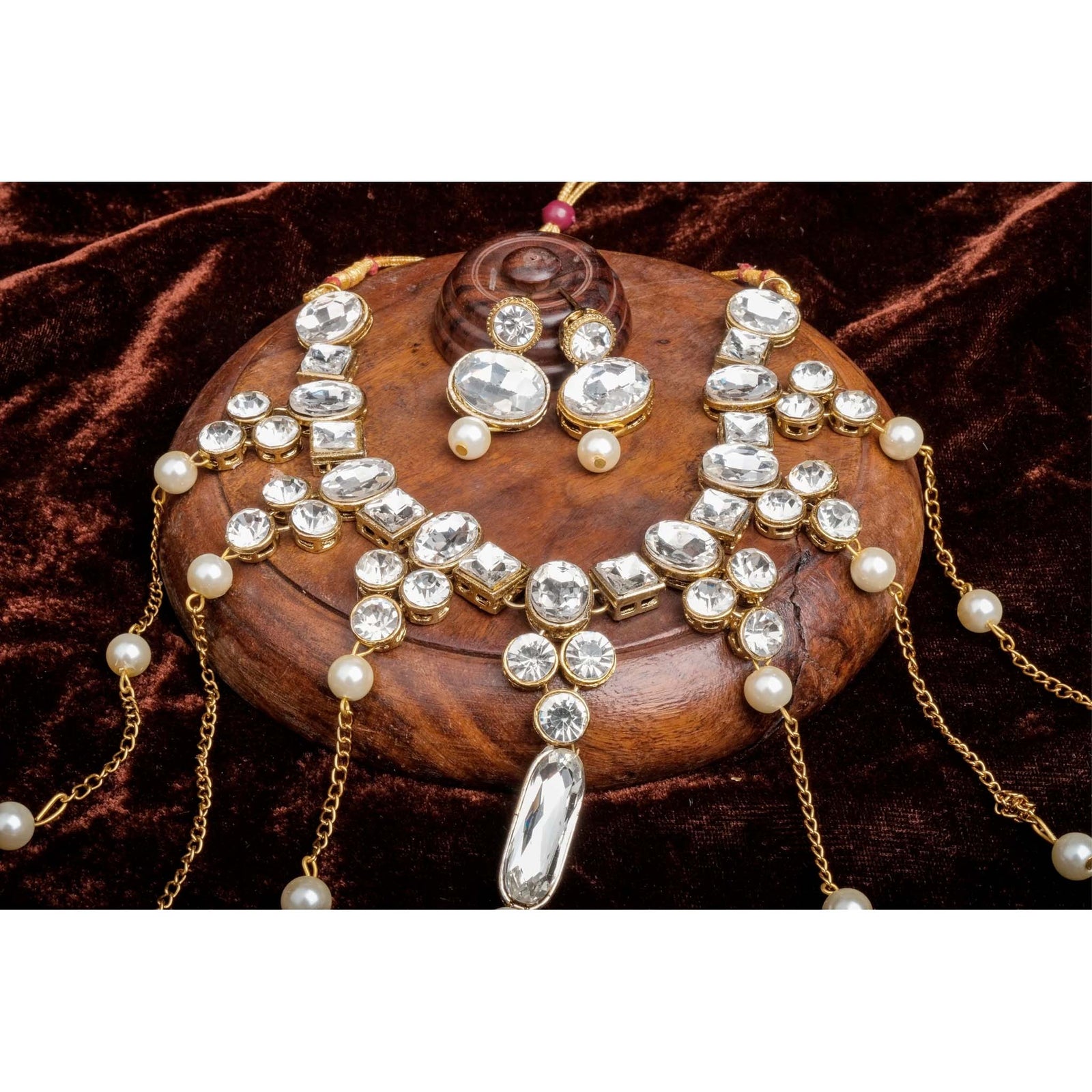 Latkan style Necklace Pearl Alloy Jewel Set ClothsVilla