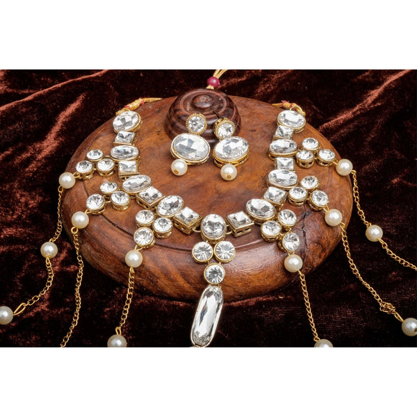 Latkan style Necklace Pearl Alloy Jewel Set ClothsVilla
