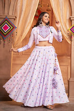 Load image into Gallery viewer, Lavender Jacquard Work with Koti Style Chaniya Choli for Navratri Festival ClothsVilla.com