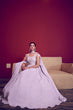 Load image into Gallery viewer, Lavender Ready to Wear Exclusive Traditional Look Embroidered Gown ClothsVilla.com