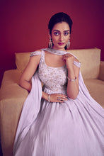 Load image into Gallery viewer, Lavender Ready to Wear Exclusive Traditional Look Embroidered Gown ClothsVilla.com