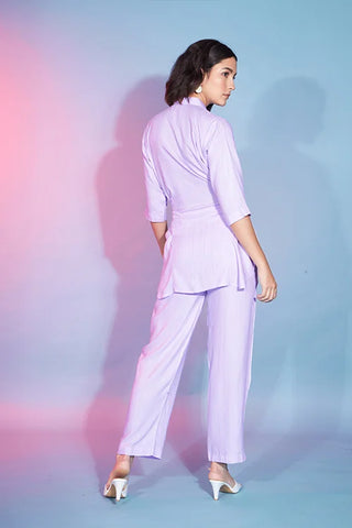 Lavender Viscose Rayon Ready to Wear Co-Ords Set Collection ClothsVilla.com